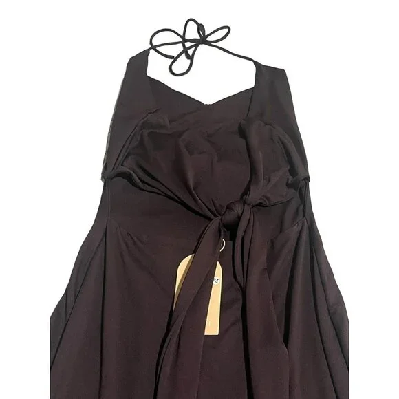 Meshki Heidi Dress Small Black Scoop Neck Backless Maxi Dress Stretch NWT - Picture 12 of 14